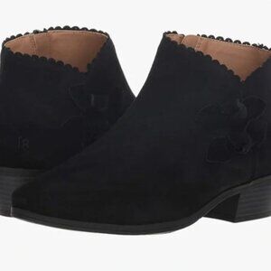 Women's Jack Rogers Kali Suede Ankle Boots with Scalloped Edge & Bow, Size: 6.5